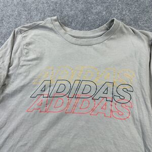 Adidas Shirt Mens Medium Gray Triple Graphic Tee Tagless Regular Fit Athletic